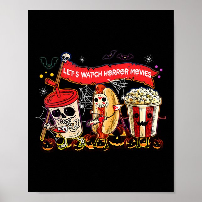 Poster Regardons les films d'horreur Halloween Fun Ghost  (Devant)