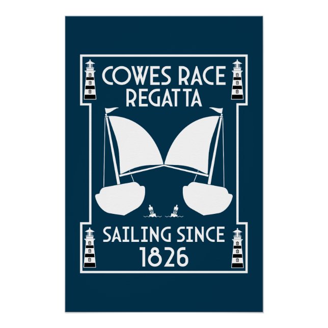 Poster Régate de yachts de Cowes Isle of Wight (Devant)