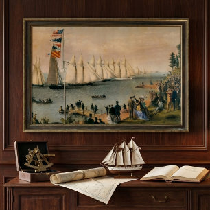 Poster Régate maritime vintage du New York Yacht Club