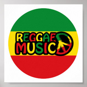 Poster Reggae Design de musique avec style rastafari et c