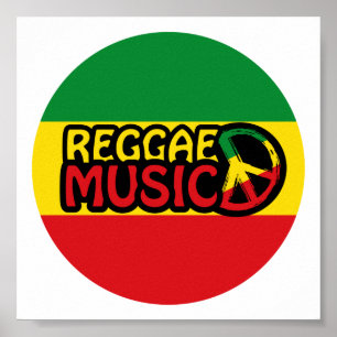 Poster Reggae Musique, reggae art avec symbole de paix