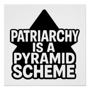 Poster Régime pyramidal anti-patriarcal en noir et blanc