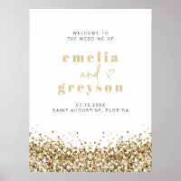 REGINA Glam Yellow Gold Sequins Mariage Bienvenue