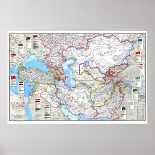 Poster " Région Caspienne : 1999 Pays Caspiens MAP ...