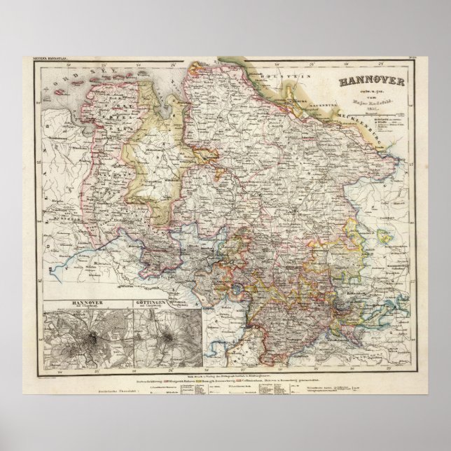 Poster Région de Hanovre en Allemagne (Devant)