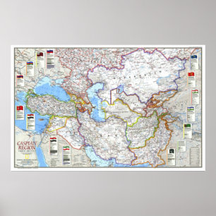Poster " Région de la Caspienne : 1999 - Carte promise et