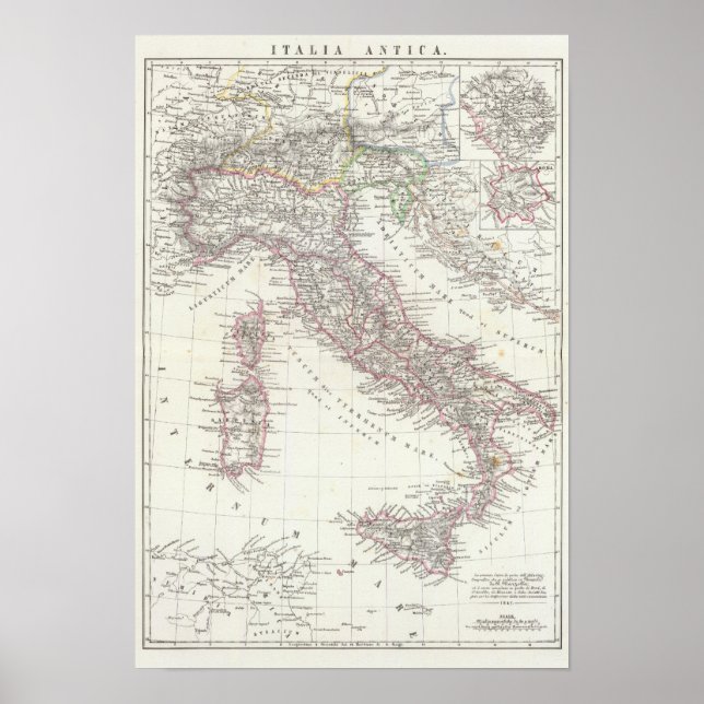 Poster Région de Rome Italie (Devant)