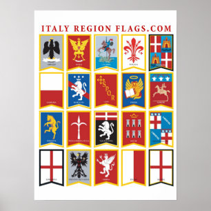 Poster Régions d'affiche de l'Italie