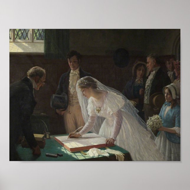 Poster Registre des Mariages par Edmund Leighton - affich (Devant)