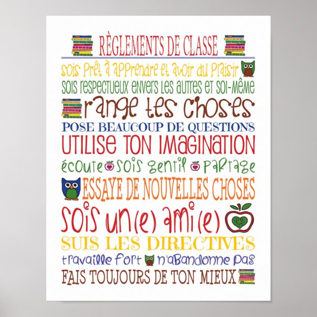 Poster Réglages de Classe (Devant)