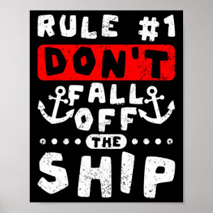Poster Règle 1 Ne tombez pas de la croisière amusante du