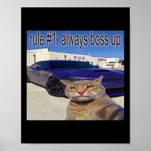 Poster Règle # 1 Toujours Boss Up Funny Cat Meme Pour Les
