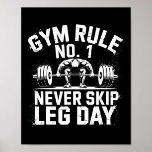Poster Règle De Gym No1 Ne Jamais Sauter Le Travail D'Hab