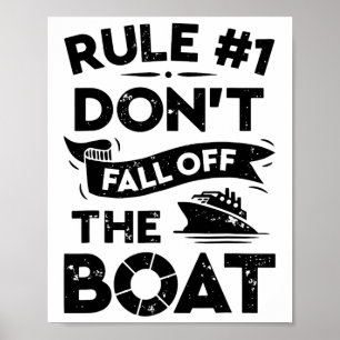Poster Règle numéro 1 Ne tombez pas hors du bateau amusan