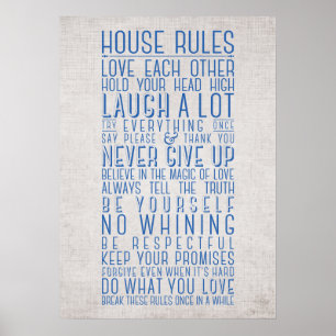Poster Règles de Chambre