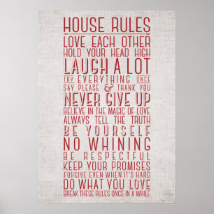 Poster Règles de Chambre