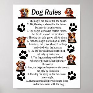 Poster Règles de chien - Pour un CHIEN HEUREUX ACCUEIL