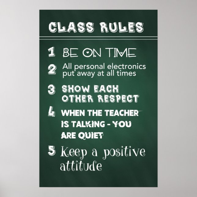Poster Règles de classe (Devant)