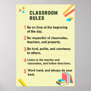 Poster Règles de classe personnalisées pour le retour à l