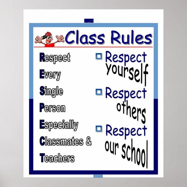 Poster Règles de classe : Respect (Devant)