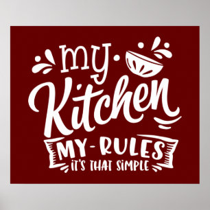Poster règles de cuisine drôles en art de mots