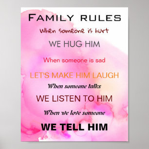 Poster Règles de famille dans l'affiche des couleurs
