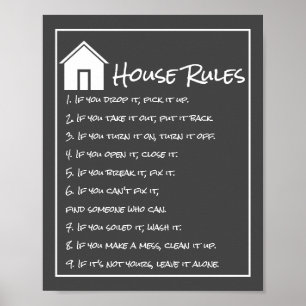 Poster Règles de Grey et de la Maison Blanche