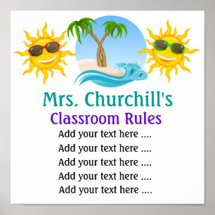 Poster Règles de la classe de l'enseignant à l'école. par