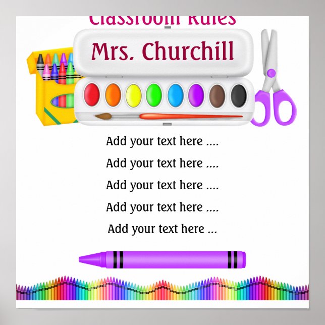 Poster Règles de la classe de l'enseignant par SRF (Devant)