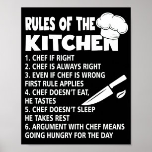 Poster Règles De La Cuisine Chef Cuisine