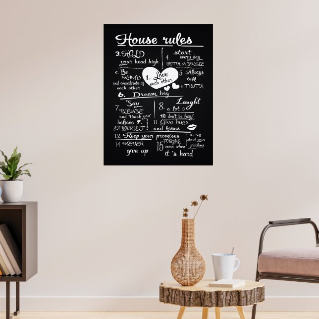 Poster Règles de la maison (Salon 3)