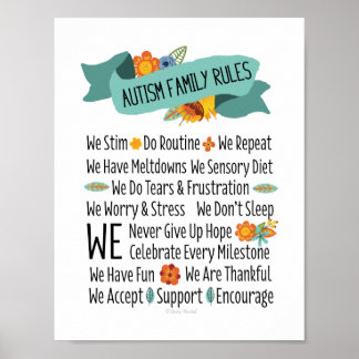 Poster Règles de la maison de famille Autisme