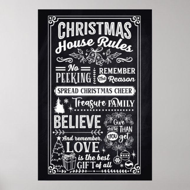 Poster Règles de la maison de Noël (Devant)