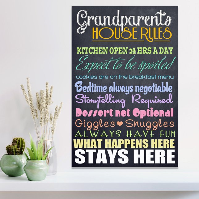 Poster Règles de la maison des grands-parents (Créateur téléchargé)