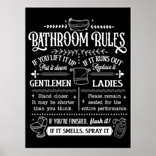 Poster Règles de la salle de bain sympas