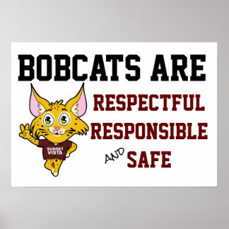 Poster Règles de l'école de Bobcat Responsable Respectueu