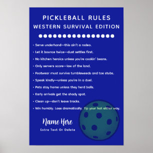 Poster Règles de Pickleball Personnalisées pour la Survie