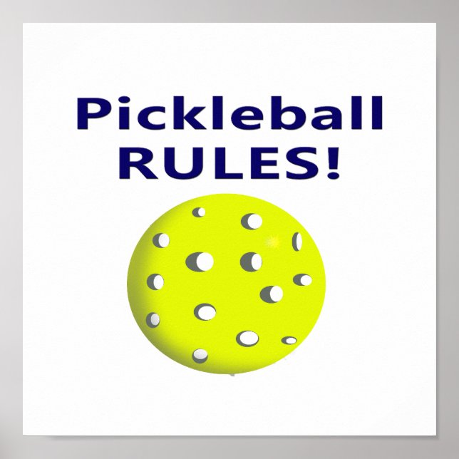 Poster règles de pickleball version texte bleu (Devant)