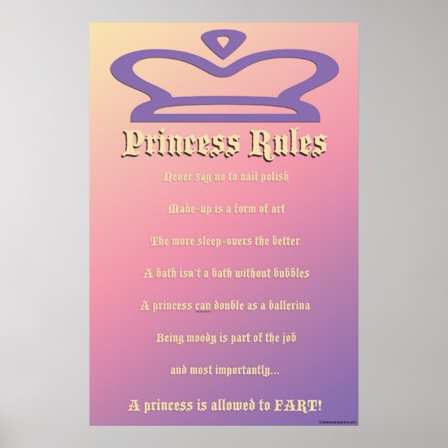 Poster règles de princesse (Devant)