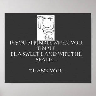 POSTER RÈGLES DE SALLE DE BAINS DE TOILETTE