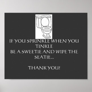 POSTER RÈGLES DE SALLE DE BAINS DE TOILETTES