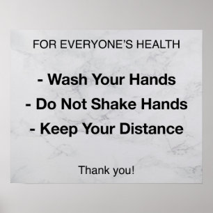 Poster Règles de santé   Prévention des maladies