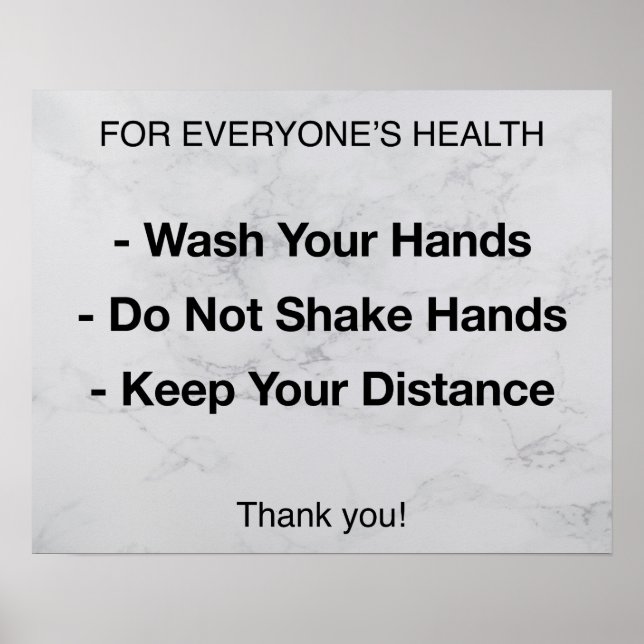 Poster Règles de santé | Prévention des maladies (Devant)