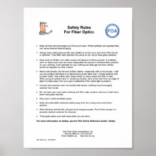 Poster Règles De Sécurité De L'AFC Pour L'Optique Fibre, 