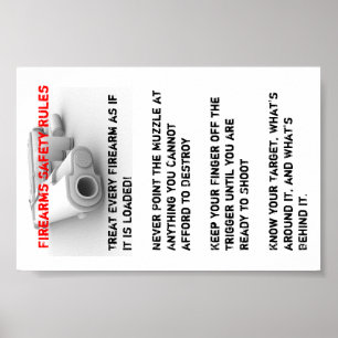 Poster Règles de sécurité des armes à feu
