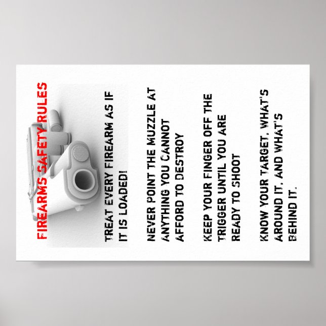 Poster Règles de sécurité des armes à feu (Devant)