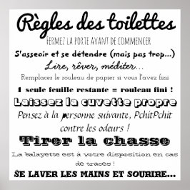 Poster Règles des toilettes
