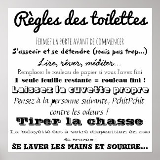 Poster Règles des toilettes