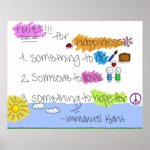 Poster Règles du bonheur - Emmanuel Kant