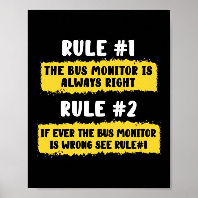 Poster Règles du moniteur de bus scolaire (Devant)